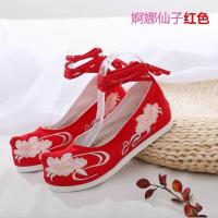 婀娜仙子红 34 汉服鞋子女古装女老北京布鞋女民族风翘头古风绣花鞋舞蹈鞋女单鞋