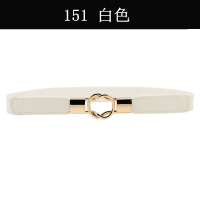 151-白色 韩版弹力装饰双环扣松紧女式细腰带 百搭连衣裙子腰封 简约皮带女