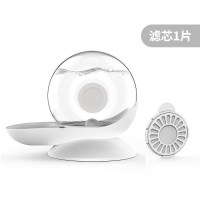 蜗牛饮水机-灰色(1片滤芯) 猫咪饮水机自动出水流动不插电宠物狗狗喝水喂水器不湿嘴水盆水碗