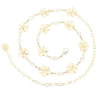 橙色 五瓣花款 107cm 腰带细配连衣裙装饰带五瓣花毛衣腰链女韩时尚配饰百搭水晶钻链条