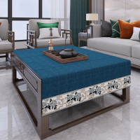 似锦繁花深蓝色 深蓝色 60*180CM(适合桌长1.3-1.4米) 中式实木茶几防烫桌布长方形电视柜盖巾餐边柜盖巾茶几