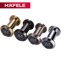 铜抛光 959.03.058 德国海福乐HAFELE室内门通用猫眼铜制门镜防盗门防尘防盗带盖门镜