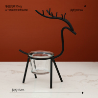 黑色麋鹿烛台 北欧ins创意麋鹿烛台摆件餐桌面房间装饰品浪漫烛光晚餐道具摆设