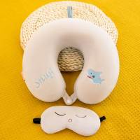 鲨鱼-灰蓝(送眼罩) .中午睡觉神器护劲椎脖枕头u型枕记忆棉成人午睡仰睡办公室护脖子