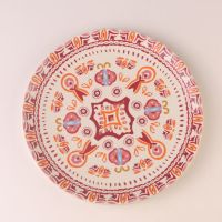 四个不含木架-粉蝶 密胺仿瓷隔热垫防烫杯碗垫砂锅垫碗垫盘子垫圆形餐垫单个装菜盘垫