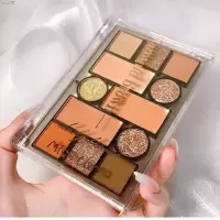 可可眼影盘 化妆工具可可樱桃大地色系粉色学生12色眼影盘防水不脱妆高颜