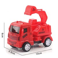 小号惯性[红色挖掘机] 变形吊车玩具儿童挖掘机玩具车惯性消防云梯车撞击变形环卫垃圾车