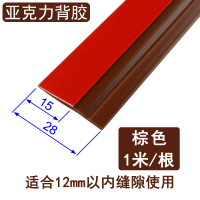 28mm宽平板棕色1米(买2送1) 卫生间门缝门底密封条防水门挡大门防风防盗门隔音条房门自粘贴条