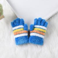 蓝色 1-3岁c7302 悠迪拉儿童手套珊瑚绒冬季保暖舒适男女童宝宝1-3岁3-7岁儿童手套