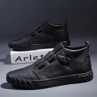 全黑 38 马丁靴男加绒鞋子男潮鞋2021棉鞋冬季男士休闲鞋高帮鞋男皮鞋男鞋