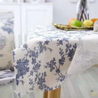 锦绣繁花桌布/毛边款 75*75cm 桌布法式复古棉麻茶几垫布餐桌布轻奢风书桌布卧室梳妆台餐桌布垫