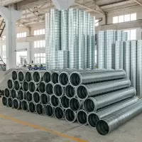 螺旋风管镀锌白铁皮304不锈钢焊接管加工圆形环保工厂除尘烟囱