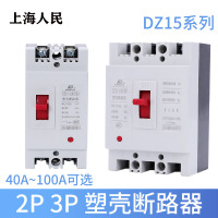 32A 2P 上海人民空气开关DZ15-100/390 63a 32a40a 100a 2p/3p塑壳断路器