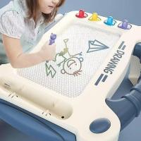 普通款+印章[绿色] 磁性画板大号支架儿童画画板可擦写涂鸦写字板幼儿家用益智玩具