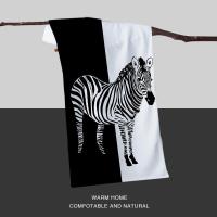 斑马1 J1U 75x40cm 超大游泳浴巾女士防晒速干毛巾超细纤维吸水简约斑马沙滩巾大披肩