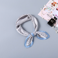 条纹灰色 70方巾 沙漠旅游条纹小方巾丝巾围巾韩国韩系头巾女百搭春秋防晒领巾发带