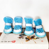 包边凉鞋蓝色 1号(建议1-3斤) 泰迪狗狗鞋子不掉可调节一套四只夏季中小型狗鞋子宠物鞋子软底鞋