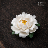 牡丹富贵-小号(白) 创意手工莲花牡丹香插陶瓷线香香座家用禅意茶道香托沉香香薰炉