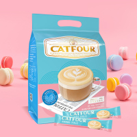 卡布奇诺1袋40杯 22.9元(买2送杯+勺 ) 1x40x15g catfour咖啡蓝山卡布组合咖啡速溶三合一咖啡