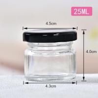 25ml圆款喜蜜10只装 无铅燕窝即食玻璃瓶透明玻璃分装瓶密封罐喜蜜果酱瓶小号瓶耐高温