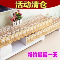 001烫金色(防水) 80*49cm(电视柜) 电视柜台布茶几桌布防水盖布艺床头柜罩欧式客厅长方形餐桌垫