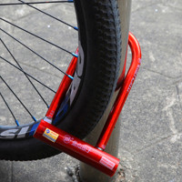 1218-2[红色]2把钥匙 金点原子自行车锁防盗锁U型锁单车锁具山地车锁电动车公路车锁