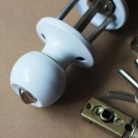 白色 45-55mm 通用型 带钥匙 塑钢平开门三柱式球形锁三叉锁塑钢门锁卫生间房间门锁白色球形锁