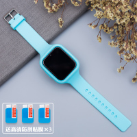 蓝色表带+3张贴膜 适合小米米兔2手表收藏送贴膜 适用米兔儿童手表表带2/3c电话手表带套挂脖套保护壳米兔2代吊坠粗挂绳