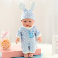 KN-01五角星蓝兔(30CM) 30厘米+无声版 儿童仿真娃娃软胶宝宝会说话的公主洋娃娃婴儿睡眠布娃娃女孩玩具