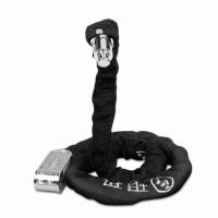 5100黑色1米B级月牙锁芯 玥玛自行车铁链条锁山地车锁单车防盗锁骑行装备公路车大门加长