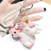 粉白兽+粉白铃铛+白绳 包包挂件女高档时尚机挂件女可爱毛绒铃铛挂件吊坠书包创意潮牌