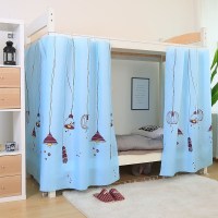 浅蓝吊灯1.2米高[1片围正面] 大学生宿舍床帘上下铺链子简约遮光布床帐床帘