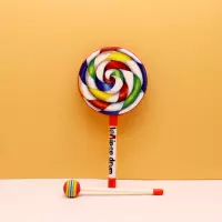 棒棒糖鼓6寸/15cm 幼儿园玩具教具儿童早教棒棒糖鼓奥尔夫打击乐器6寸8寸10音乐教具