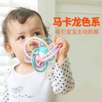 摇铃牙胶手抓球 贝奇宝宝牙胶磨牙棒小蘑菇咬胶婴儿曼哈顿手抓球玩具乐硅胶可水煮