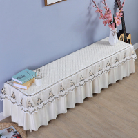 布边款-米白 宽35*长130*高40cm 欧式电视柜桌布盖布蕾丝布艺长方形客厅梳妆台长条桌布防尘盖巾罩