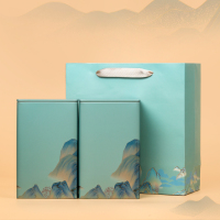 千里江山2罐青色(高) 高档茶叶包装空礼盒绿茶半斤装碧螺春信阳毛尖龙井安吉白通用茶罐