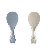 []蓝色+米色 迅仕裕隆女人吻HY卡通兔子可立式不粘锅饭勺家用长柄炒菜铲子便携