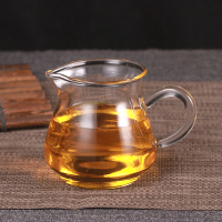 小雅致公杯 功夫茶道零配件 加厚玻璃公杯茶漏茶海一体公道杯架茶具套装家用