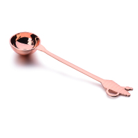 莱珍斯铜制量勺香槟金壶形手柄咖啡豆量勺奶粉料理烧汁勺烘焙用具