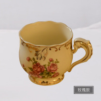 《皇后玫瑰》水杯/茶杯(不含勺碟) 咖啡杯套装陶瓷复古马克杯水杯女茶杯欧式带盖杯子宫廷高颜值精致