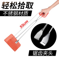 升级不锈钢电镀款/手柄带包胶-55cm 碳夹子火钳夹加长柄夹子拾物器捡垃圾夹子家用卫生钳环卫不锈钢煤