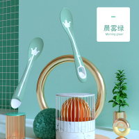 晨雾绿 刮泥勺婴儿刮苹果水果泥勺子儿童餐具辅食工具硅胶软勺学吃饭神器