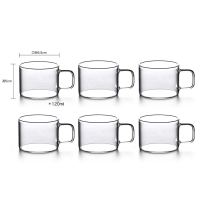 带把杯(6只装) 玻璃品茗杯小茶杯主人杯单人单杯加厚杯子小号功夫茶具专用6只装