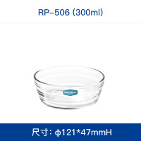 圆形小号300ml*1个 Glasslock透明玻璃碗耐高温家用汤碗大号沙拉碗面碗微波炉专用