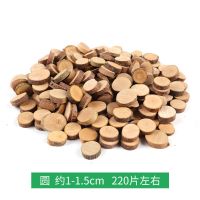 1-1.5cm小圆木片约220片 树枝干枝装饰 幼儿园手工创意DIY树干森林系摆件天然原木枝片礼盒