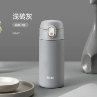 浅砖灰-400ml 物生物带吸管保温杯大人孕妇产妇成人少女便携小学生316简约水杯