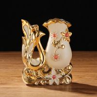 小号天鹅随机一只 欧式陶瓷花瓶天鹅摆件家居装饰品客厅摆设件电视柜花器仿真花饰品