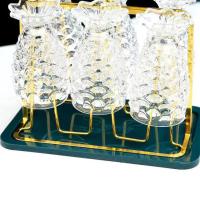 字母塑胶托盘(单盘) 创意玻璃杯沥水架轻奢家用水杯置物架客厅杯子收纳架铁艺倒挂架子