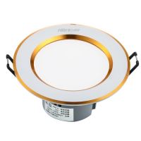 金边4W白光开孔7-7.5cm 雷士LED金边筒灯超薄8公分吊顶天花led灯嵌入式三色变光欧式时尚