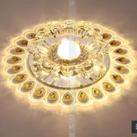 9瓦暖光 菠萝宝石款:暗装(直径10厘米) led水晶过道灯走廊灯玄关灯彩色筒射灯七彩嵌入式门厅牛眼入户灯